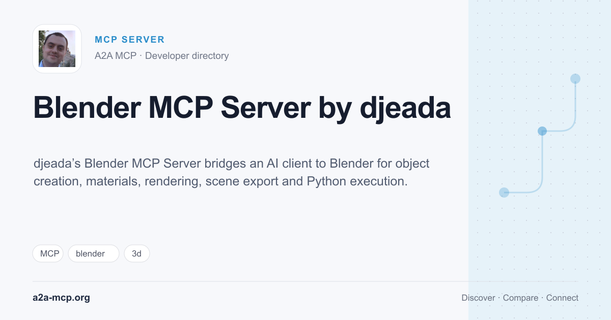 Blender MCP Server by djeada preview