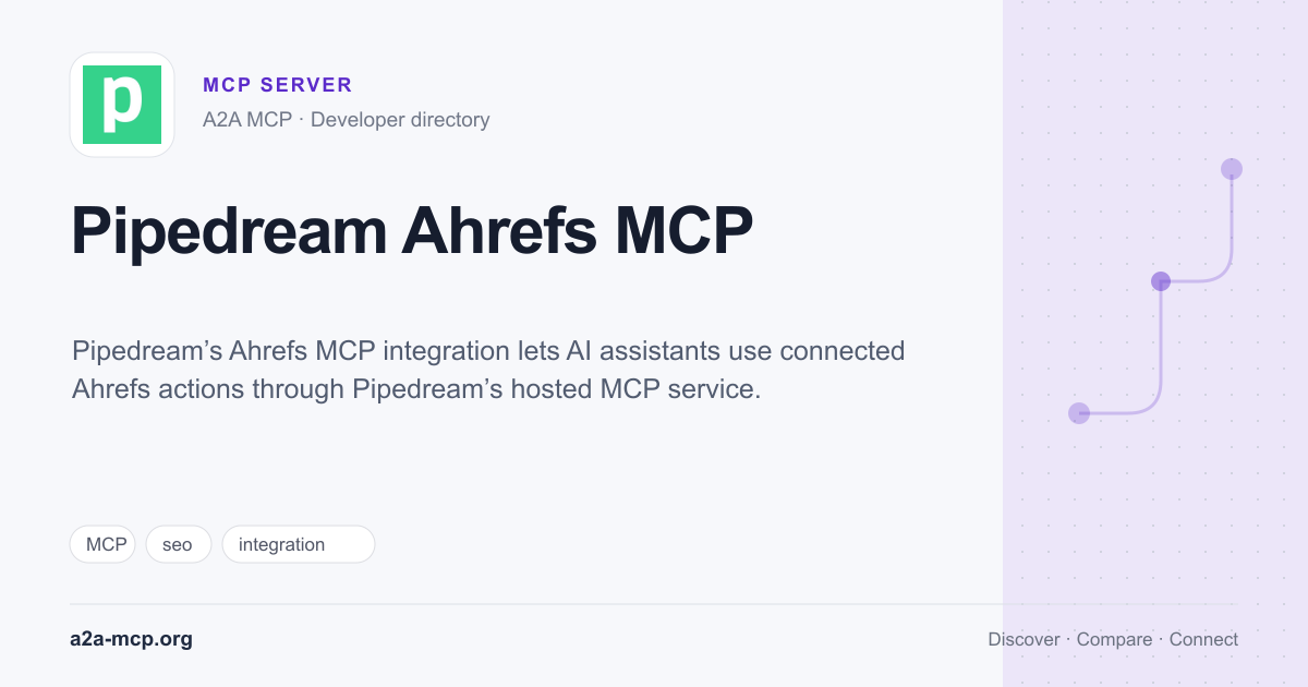 Pipedream Ahrefs MCP preview