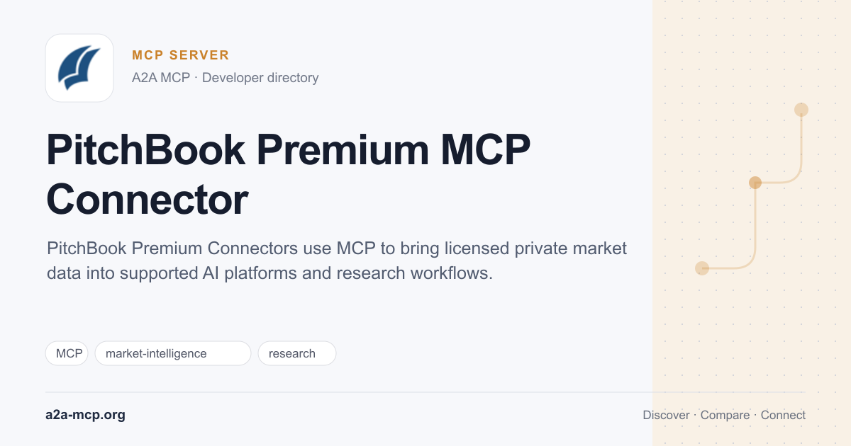 PitchBook Premium MCP Connector preview