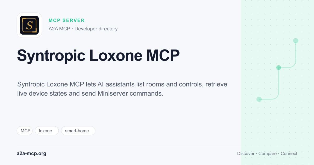 Syntropic Loxone MCP preview